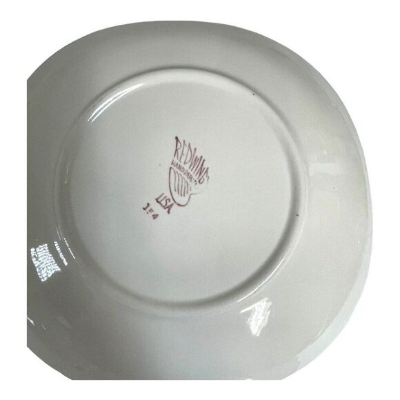Set of 4 Red Wing Lotus Salad Bread Dessert Plates Square Concord Shape 7.25” - Picture 3 of 6